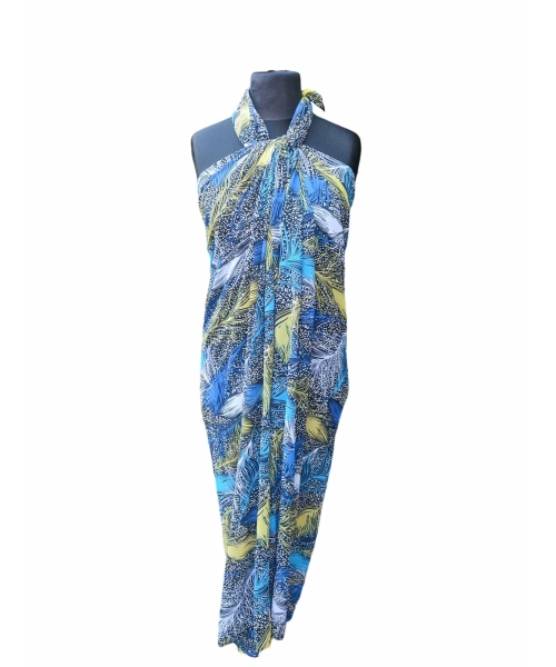 Duża sukienka plażowa - eleganckie PAREO XXL kolorowe pióra